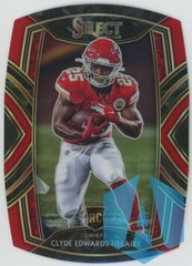 2020 Panini Select Clyde Edwards Helaire Rookie Die-Cut Club Red Prizm RC #254